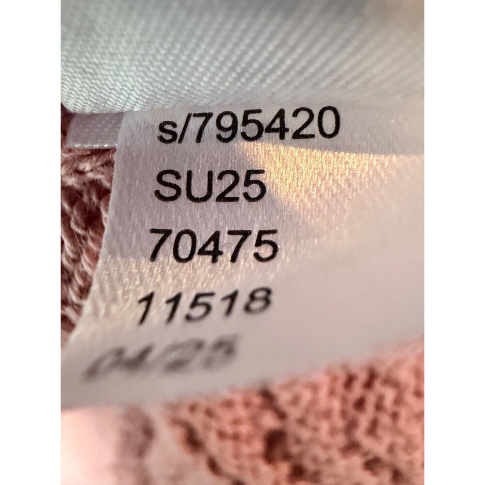 LOFT Outlet XL Peach Pink Pointelle Cardigan 100% Cotton Button Front Sweater - Picture 8 of 10